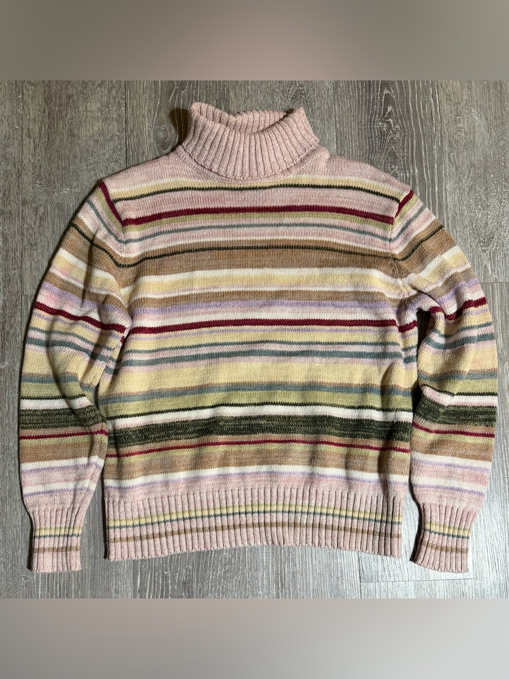 Tiara Pastel Striped Cowl Neck Sweater